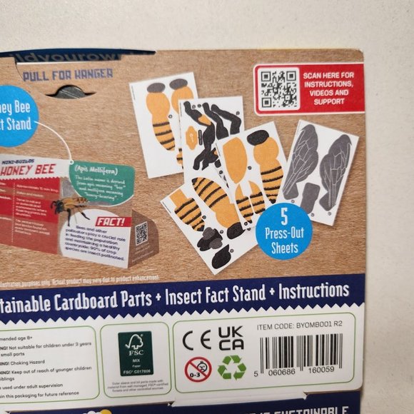 NEW DIY HONEY BEE MODEL Flapping Wing Eco Friendly Cardboard Craft Kit 3D Puzzle - Picture 14 of 16